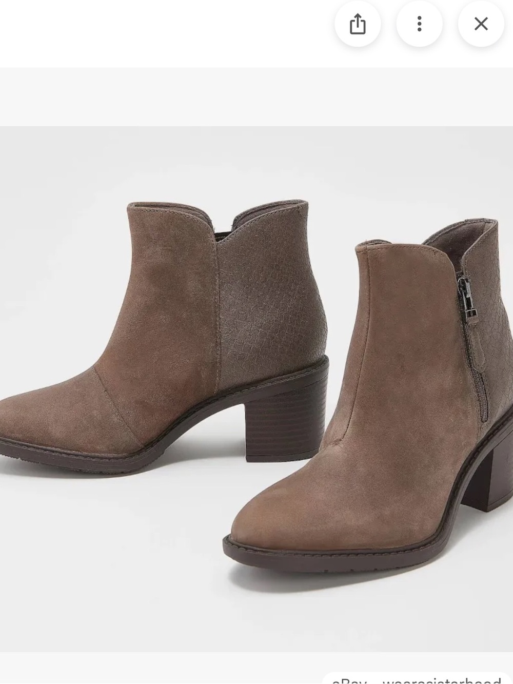 NEW Clarks collection Women's scene zip leather ankle boots 7 1/2 M  Block Heel
